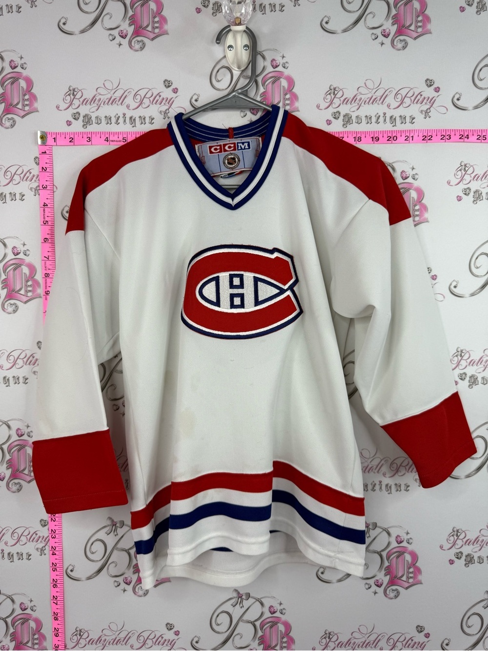 CCM jersey White Red & Blue Montreal Canadiens Youth Hockey Jersey